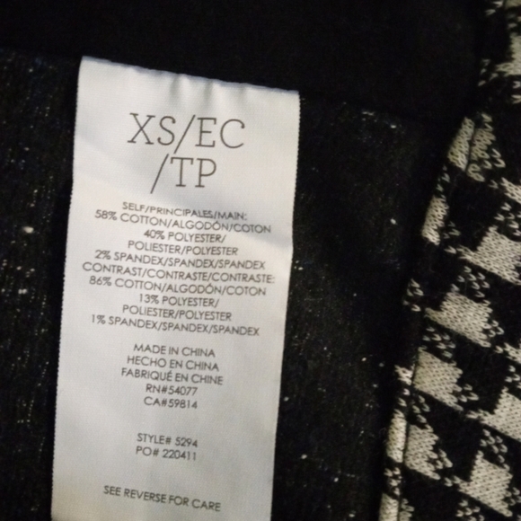 Cabi Tweed Reina 21 Club Blue/White/ Checkered Accented Jacket Blazer Unique XS - Picture 11 of 12